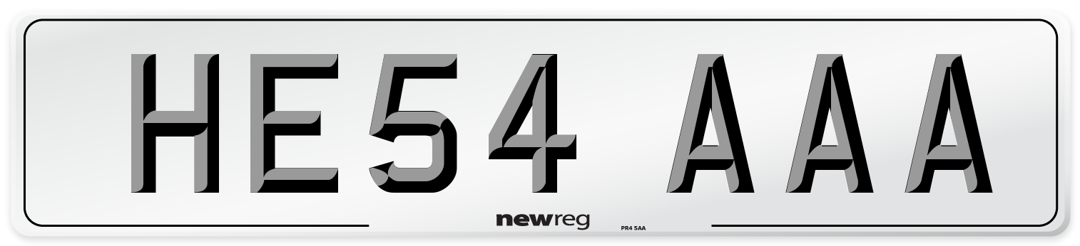 HE54 AAA Number Plate from New Reg